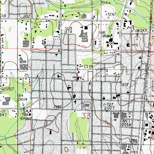Topographic Map of Church of Christ, LA