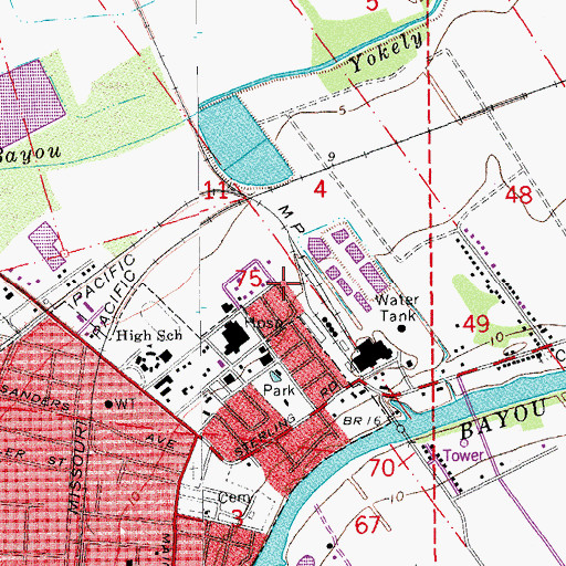 Topographic Map of Church of Christ, LA