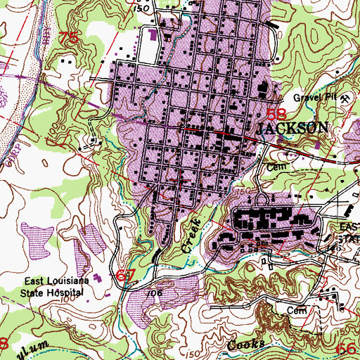 Topographic Map of Church of Christ, LA