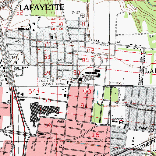 Topographic Map of Church of Christ, LA