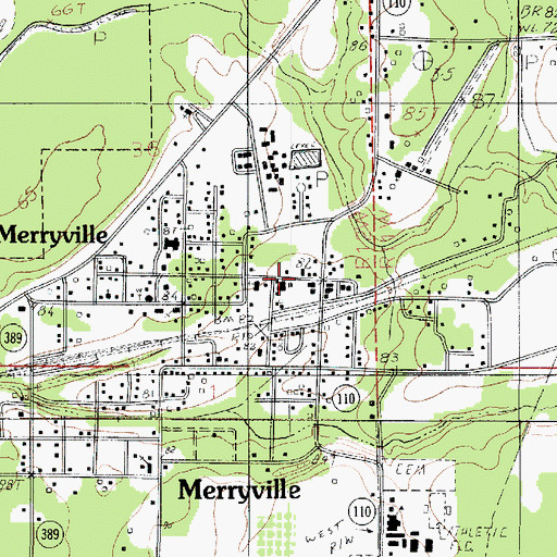 Topographic Map of Church of Christ, LA