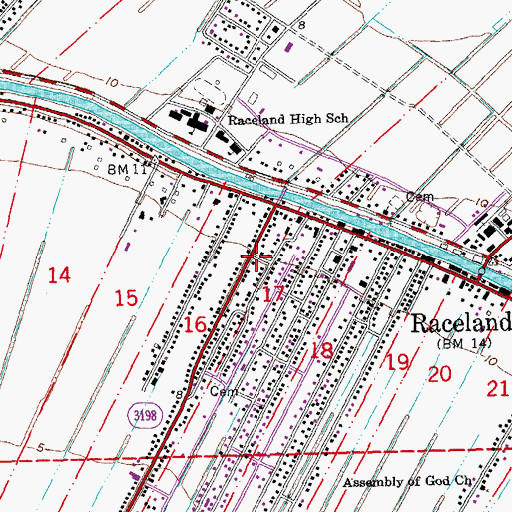 Topographic Map of Church of Christ, LA