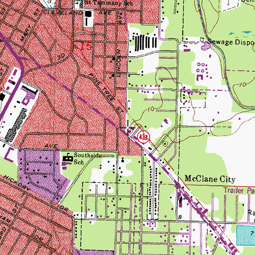 Topographic Map of Church of Christ, LA