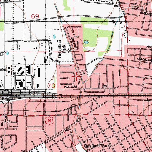 Topographic Map of Church of Christ of Lafayette, LA