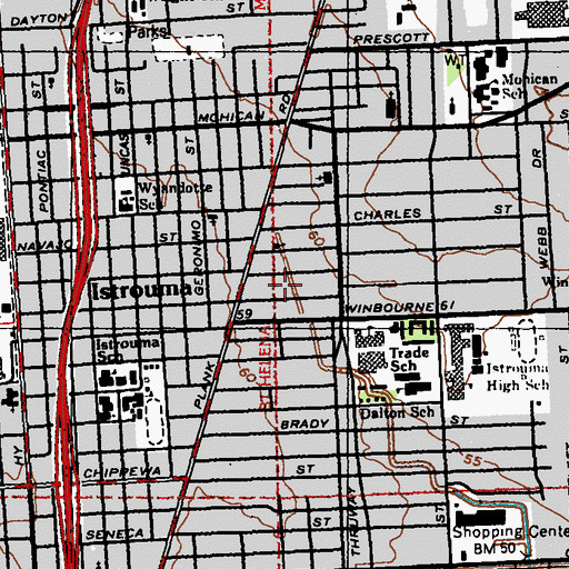 Topographic Map of Church of God, LA