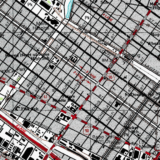 Topographic Map of Church of God El Milagro, LA