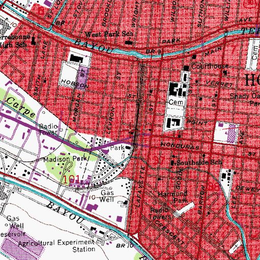 Topographic Map of Church of God Family Worship Center, LA