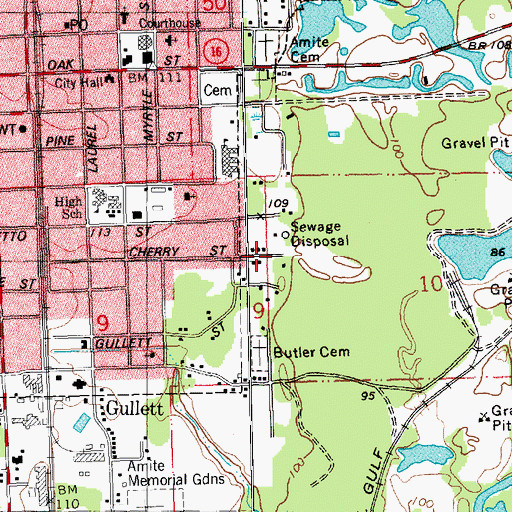 Topographic Map of Church of God in Christ of Amite, LA