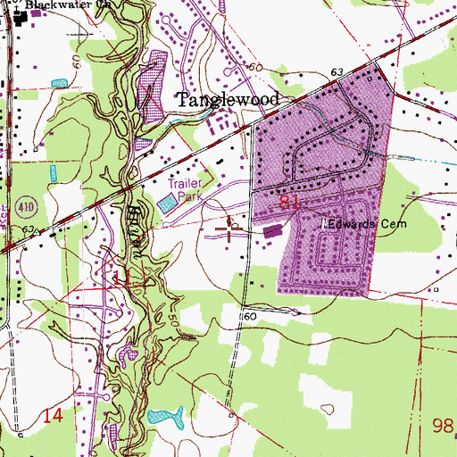 Topographic Map of Church of God of Prophecy, LA