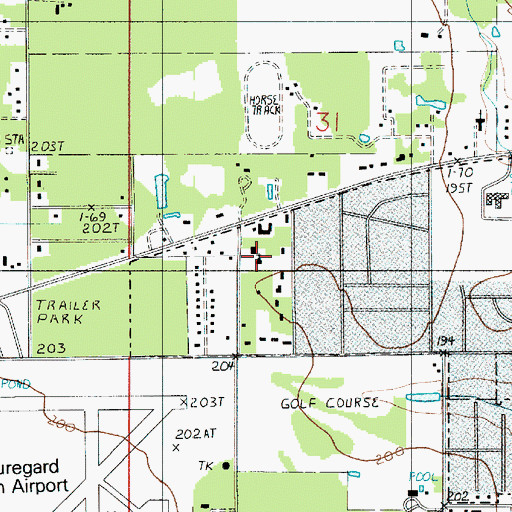Topographic Map of Church of the Lord Jesus Christ, LA
