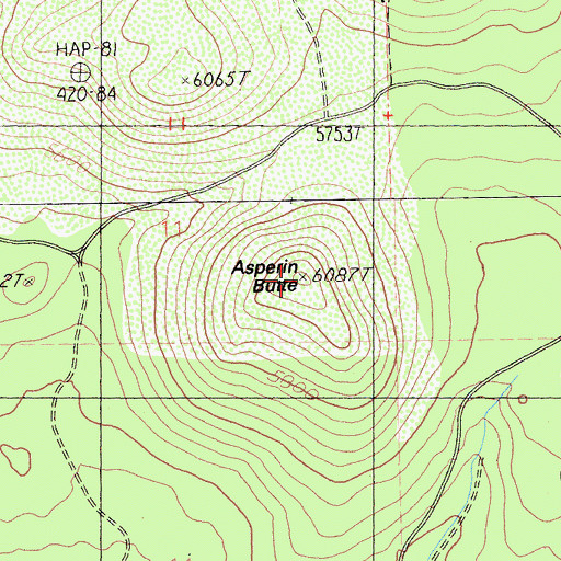 Topographic Map of Fisk Ridge, CA