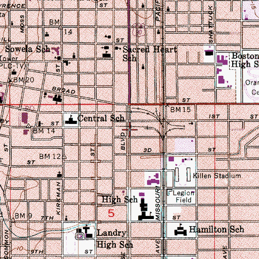 Topographic Map of Father's House Church, LA