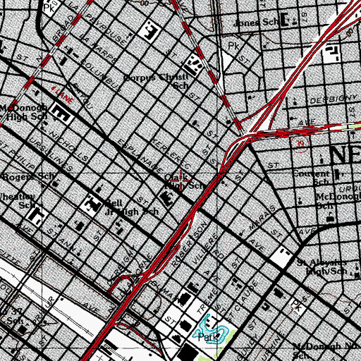 Topographic Map of Father's House Fellowship Church, LA
