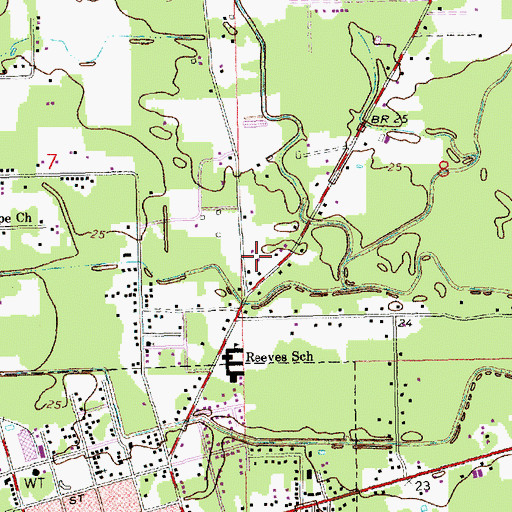 Topographic Map of Fellowship Baptist Church, LA