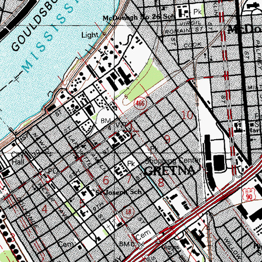 Topographic Map of First African Baptist Church, LA