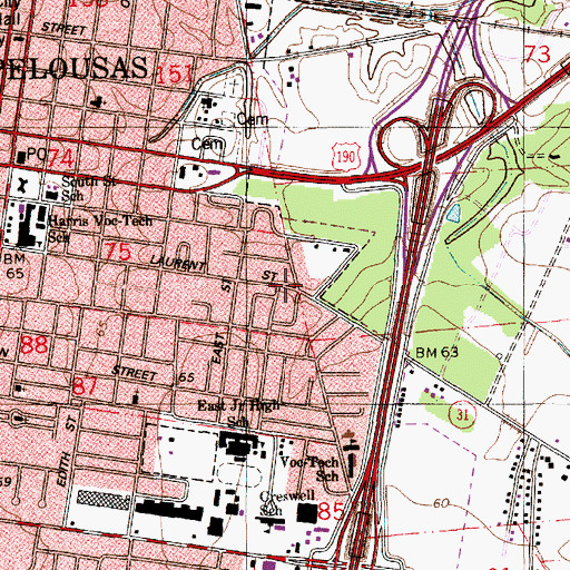 Topographic Map of First Apostolic Church, LA