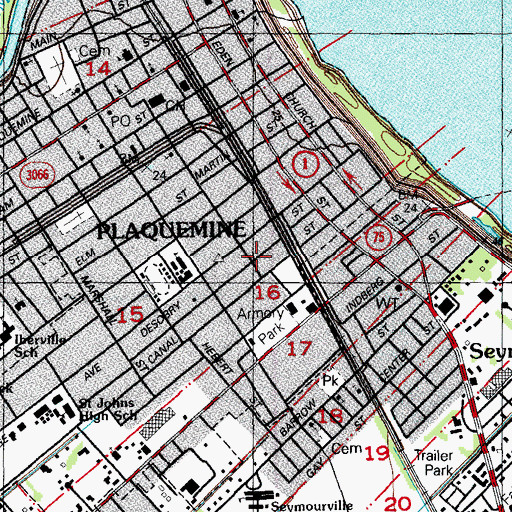 Topographic Map of First Assembly of God Church, LA