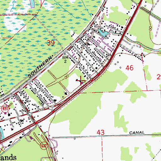 Topographic Map of First Assembly of God Church, LA