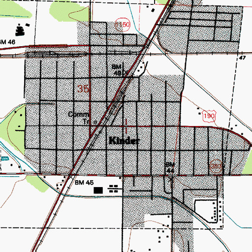 Topographic Map of First Baptist Church, LA