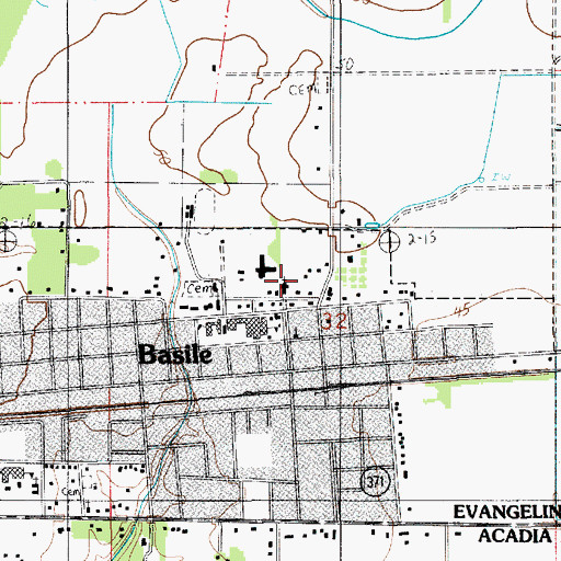 Topographic Map of First Baptist Church, LA