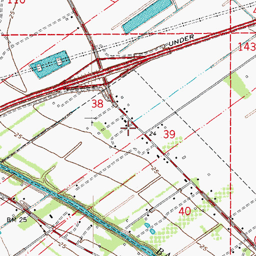 Topographic Map of First Baptist Church, LA