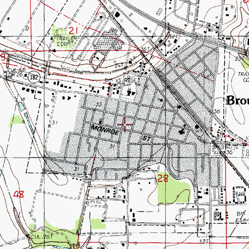 Topographic Map of First Baptist Church, LA