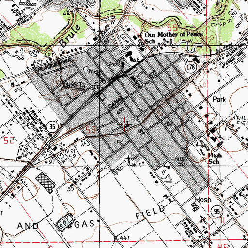 Topographic Map of First Baptist Church, LA