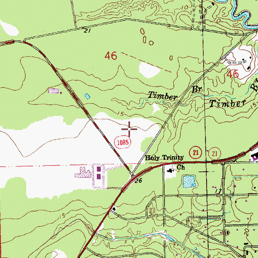 Topographic Map of First Baptist Church, LA