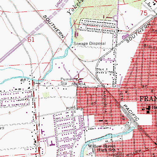 Topographic Map of First Baptist Church, LA