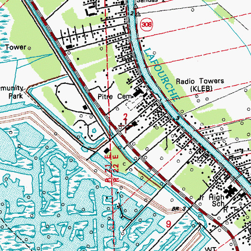 Topographic Map of First Baptist Church, LA