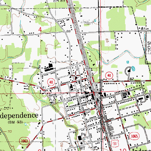 Topographic Map of First Baptist Church, LA