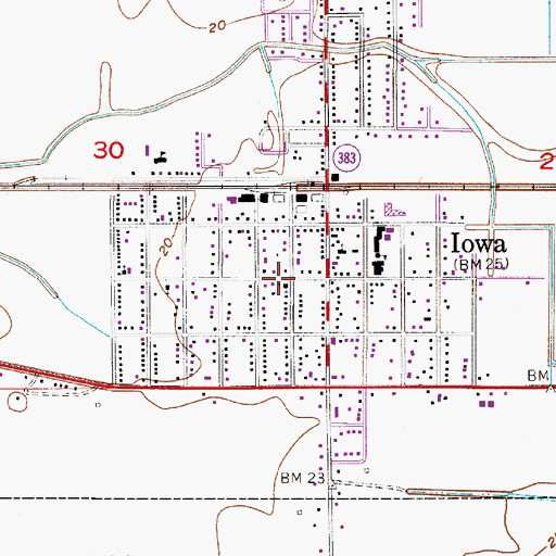 Topographic Map of First Baptist Church, LA