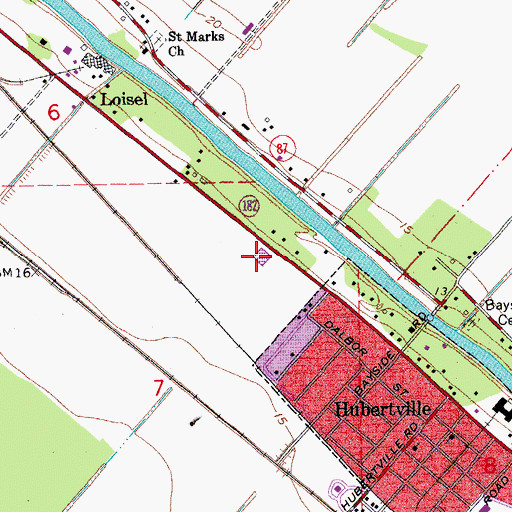 Topographic Map of First Baptist Church, LA