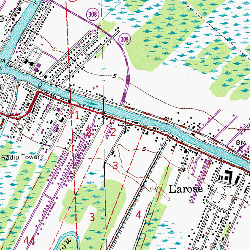 Topographic Map of First Baptist Church, LA