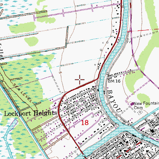 Topographic Map of First Baptist Church, LA