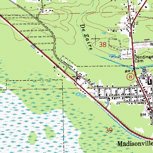 Topographic Map of First Baptist Church, LA