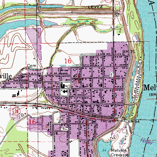 Topographic Map of First Baptist Church, LA