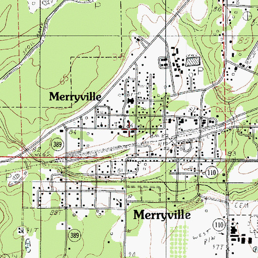Topographic Map of First Baptist Church, LA