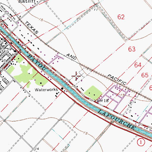 Topographic Map of First Baptist Church, LA