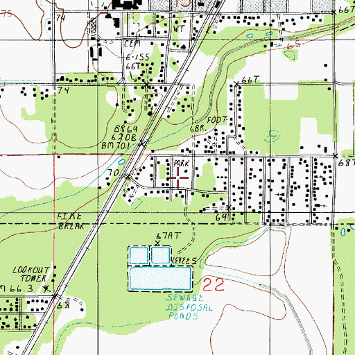 Topographic Map of First Baptist Church, LA