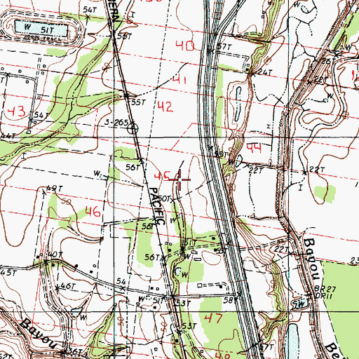 Topographic Map of First Baptist Church, LA
