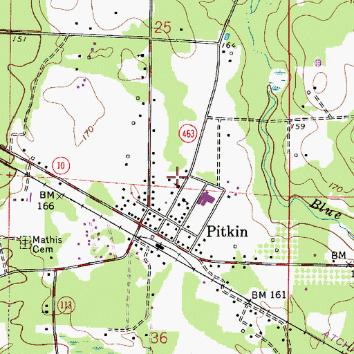 Topographic Map of First Baptist Church, LA