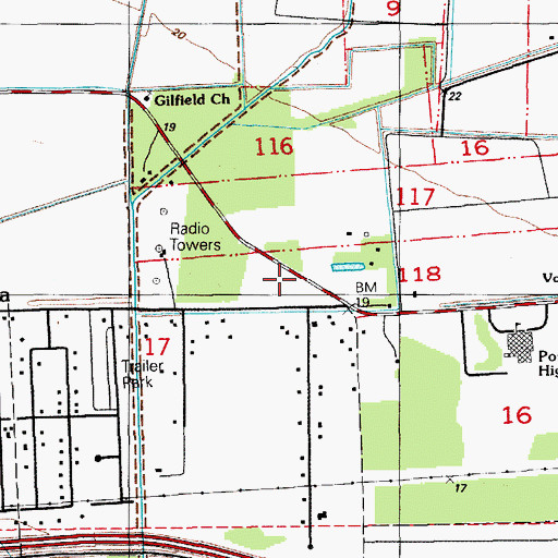 Topographic Map of First Baptist Church, LA