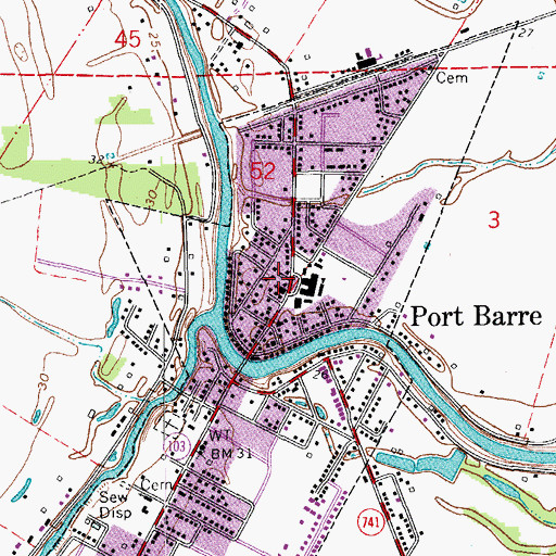 Topographic Map of First Baptist Church, LA