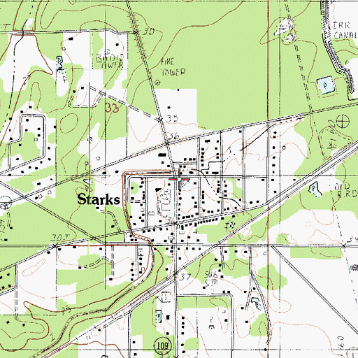 Topographic Map of First Baptist Church, LA