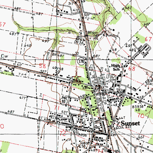 Topographic Map of First Baptist Church, LA
