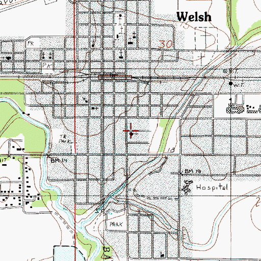 Topographic Map of First Baptist Church, LA