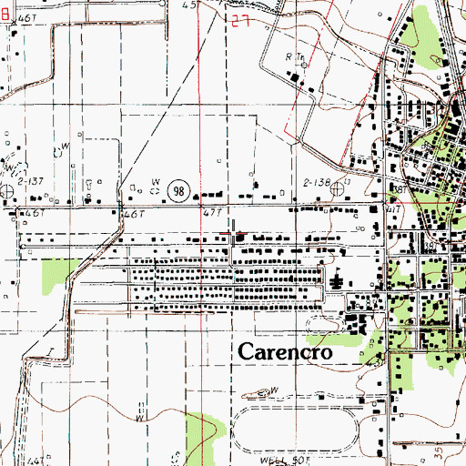Topographic Map of First Baptist Church of Carencro, LA