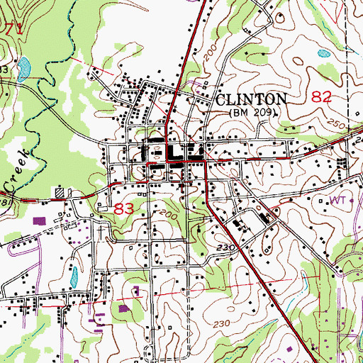 Topographic Map of First Baptist Church of Clinton, LA