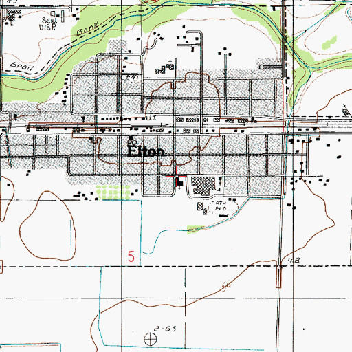 Topographic Map of First Baptist Church of Elton, LA